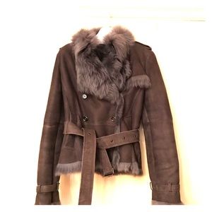 Burberry London Grey Shearling Jacket